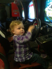 Greta playing the race car game1